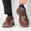 Suit men's shoes autumn 2024 new black British style low-top big head shoes men's business dress casual leather shoes