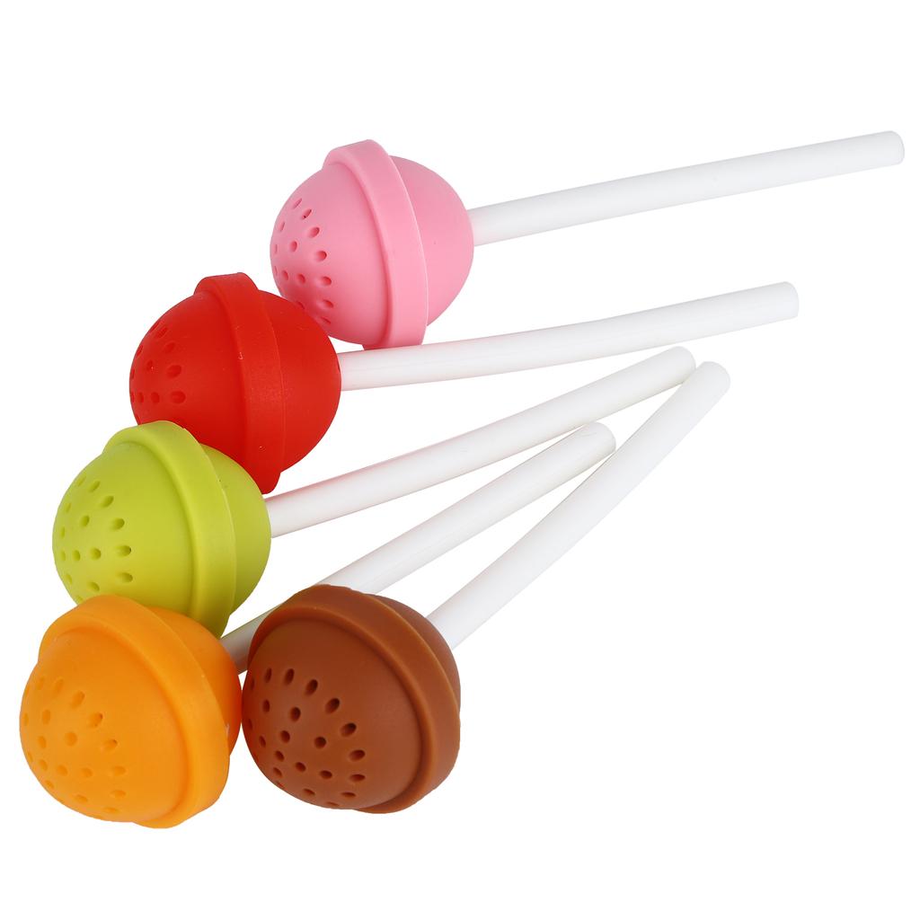 5Pcs Tea Infuser Silicone Loose Tea Strainer Filter Tea Ware Set for Home Office Use
