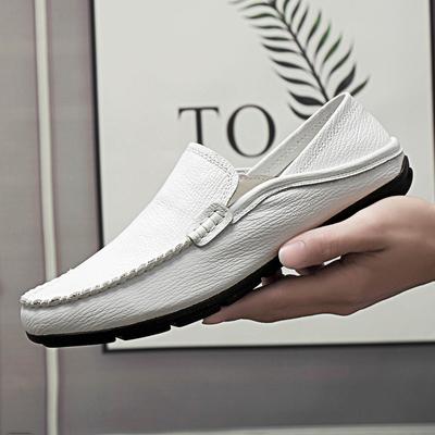 ModeHaute Qualité Cuir Véritable Chaussures Homme Luxe Décontracté Mocassins Formels à Enfiler Homme Mocassins Italien Noir Chaussures de Conduite Homme Souple
