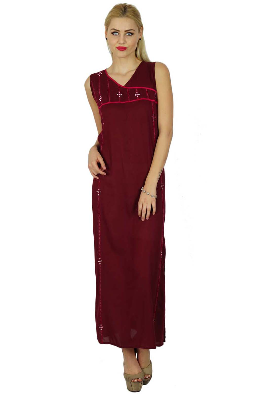 

Bimba Жіноча чорна сукня трапеції без рукавів у повсякденному стилі в стилі бохо 8 малиновий