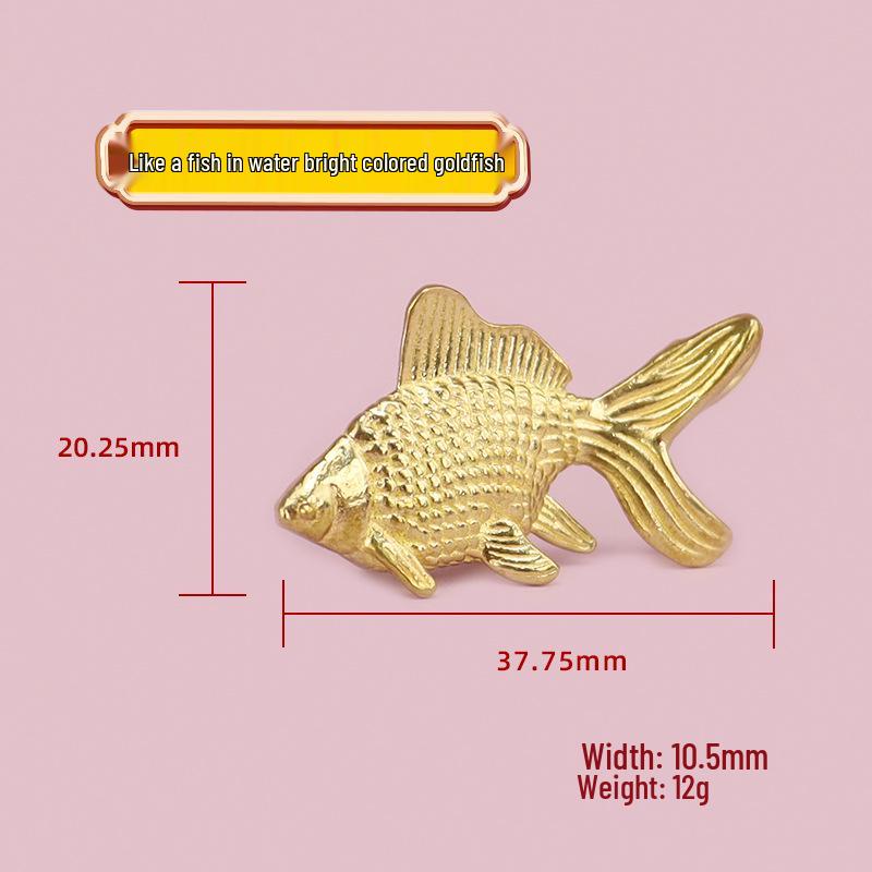 Креативное маленькое латунное украшение-золотая рыбка – Медный декор для гостиной, Чайный питомец, Подарок