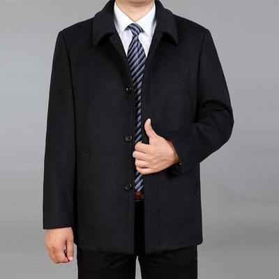 Men Wool Coat Autumn Wool Blend Jacket Wool Cashmere Jacket Male Pea Coat Winter Woolen Coat Plus Size 7XL