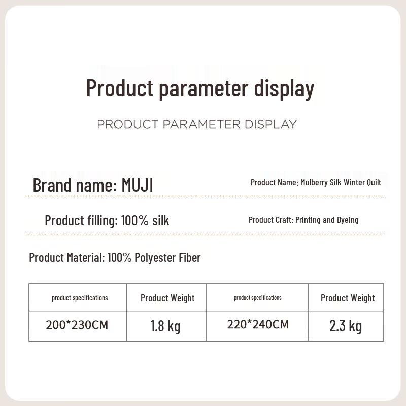 Muji 100% Tussah-Seide Winterdecke