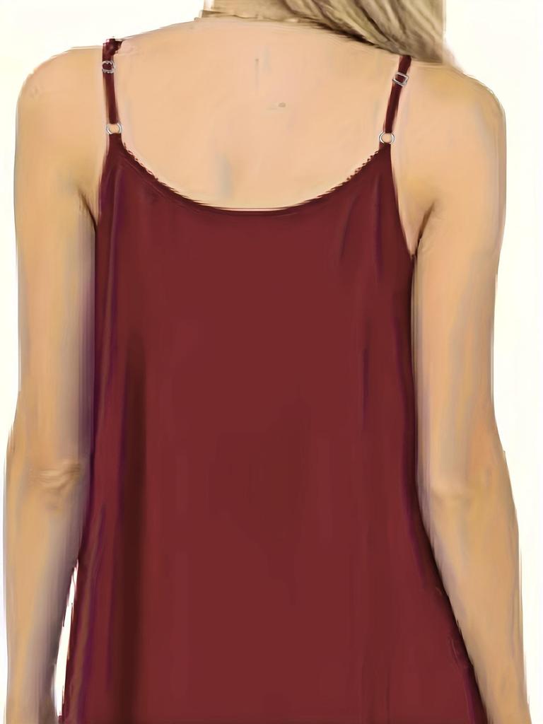 Damen Plissiertes Sommer-Tanktop mit Spaghettiträgern 2025