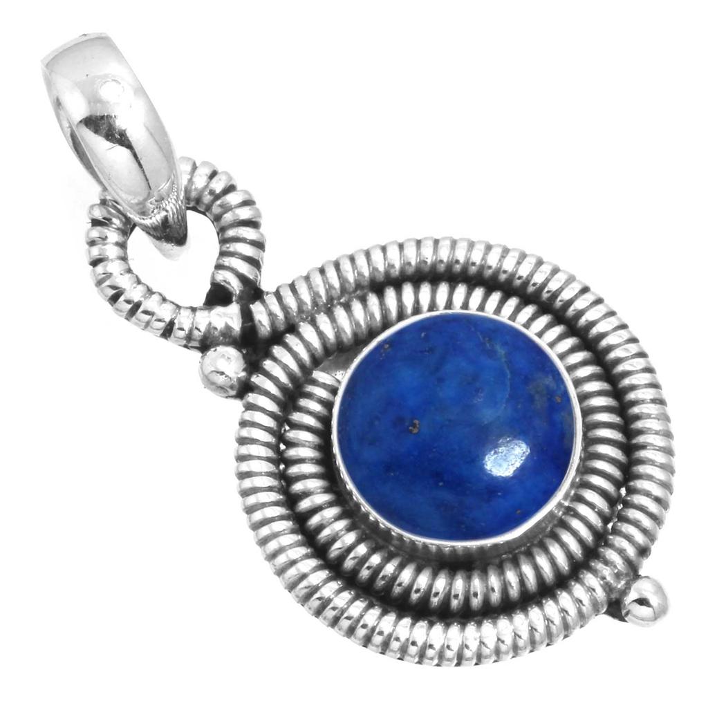 925 Sterling Silver Pendant Women Gemstone Handmade Jewelry Christmas Gift Blue Green Purple Copper Turquoise Pearl Lapis Mother Of Pearl Victorian