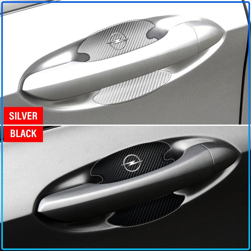 4PCS Carbon Fiber Car Door Handle Protection 3D Sticker Accessories For Opel Astra C G H Insignia J K Zafira B Corsa Vectra C Corsa C