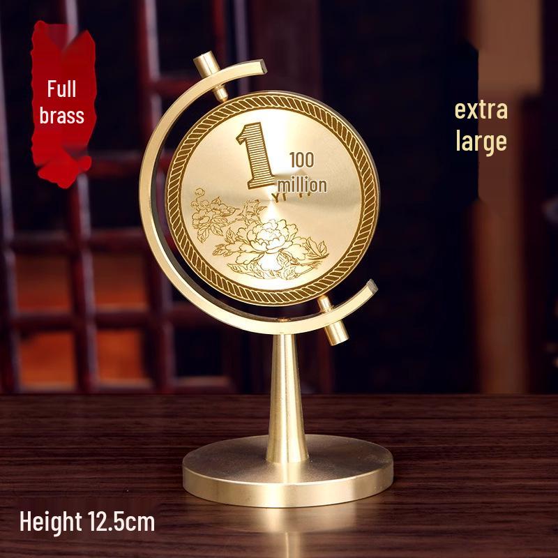 Pure Brass Rotating Ornament: Small Goal for Prosperity - Office Desktop Decor