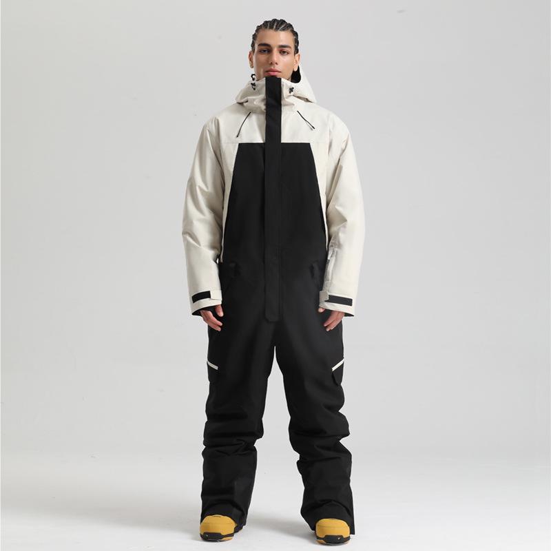 Men's One-Piece Ski Suit: Windproof, Waterproof, Breathable, Thickened, and Warm for Snowboarding