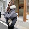 Winter thickened tooling men's and women's hooded fur collar warm couple's jacket anti-season cotton-padded clothes
