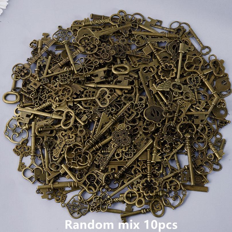 Random Mix Vintage Metal Big Key Charms Pendants For Jewelry Making Supplies DIY Handmade Keychain Decoration 10/20/30pcs Charm