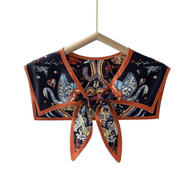 Shawl Summer Exterior Decoration Women'S Silk Scarf Spring And Autumn Thin Fashion Fake Collar Shirt Versatile Sunscreen Shawl