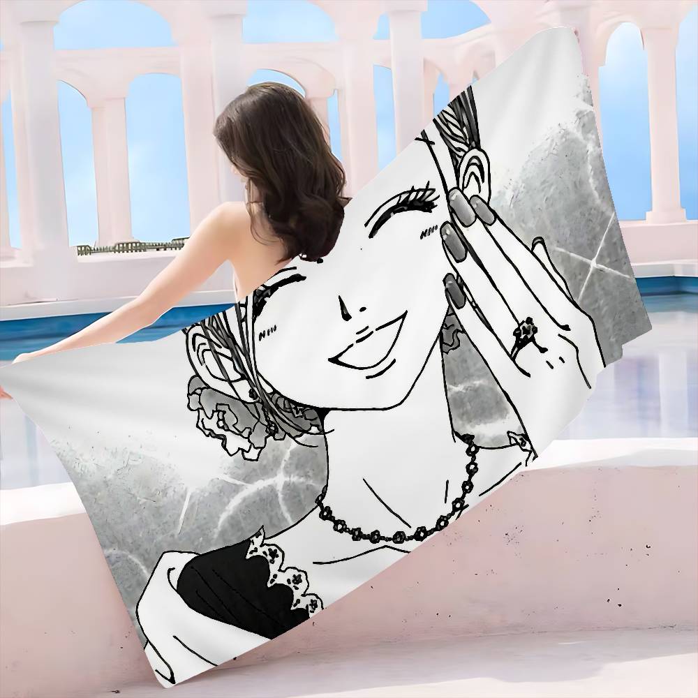 Anime N-NANA Black And White Comics Microfiber Beach Towel Absorbent Quick Dry Soft Yoga Swimming Resort Mountain Climbing Towel