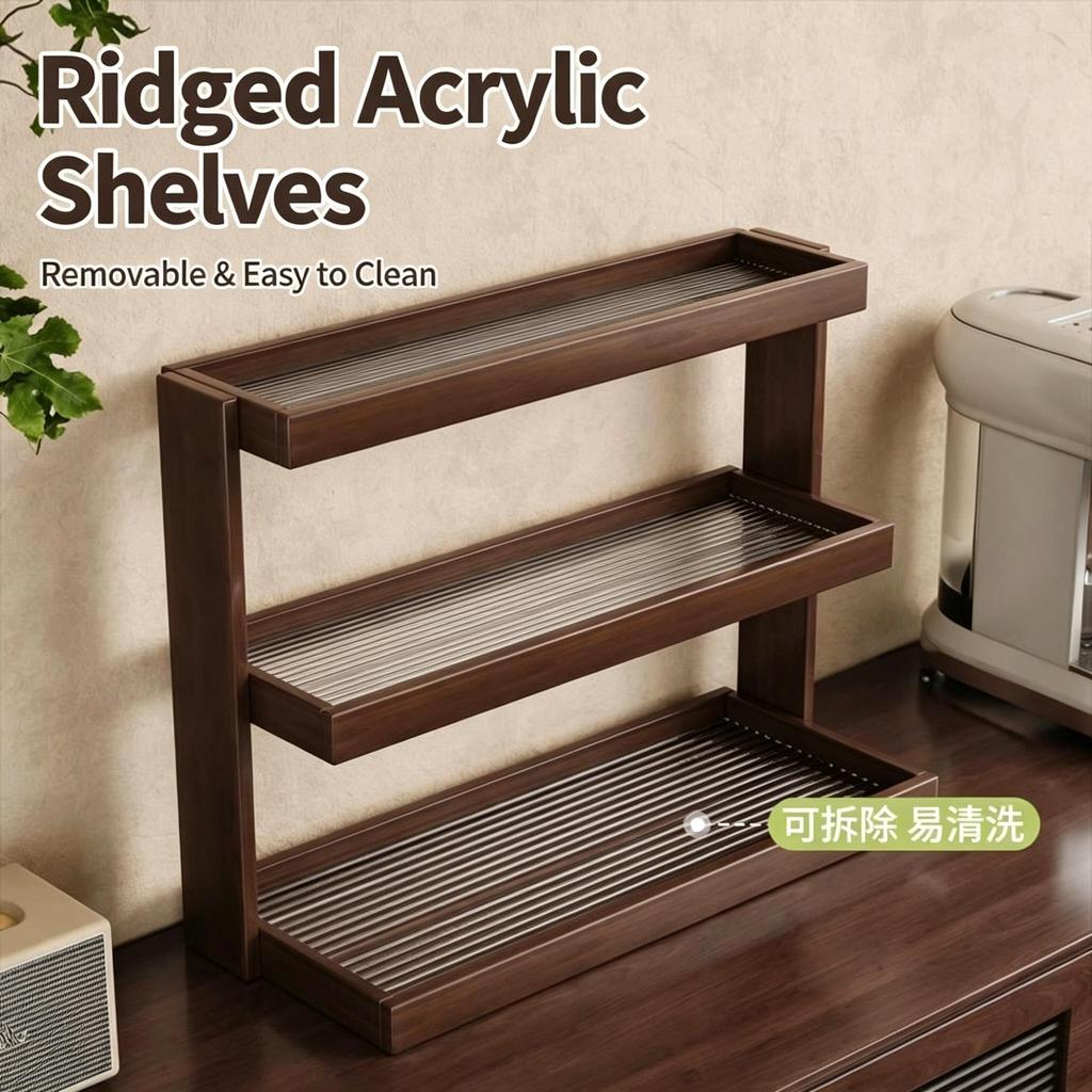 Acrylic countertop cup holder storage shelf desktop organizer for teacups mugs and water glasses suitable for coffee shops corner storage and display