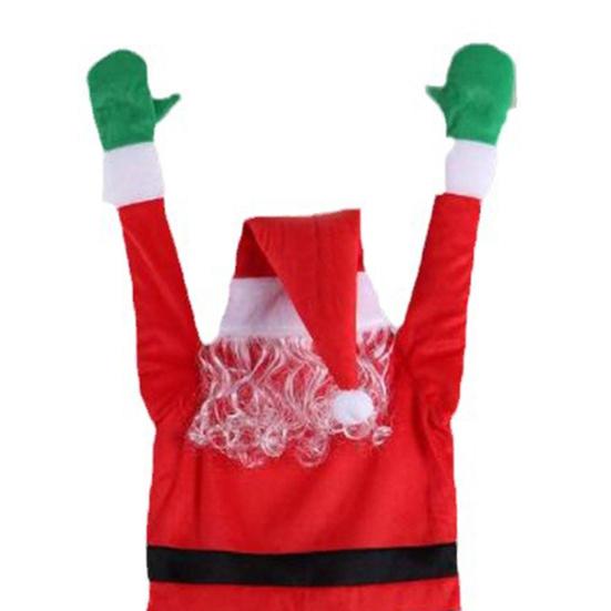 Vánoční závěsná dekorace Santa Clause Velký lezoucí Santa Claus Vánoční závěsná ozdoba pro venkovní okap, okno, zeď, balkonová dekorace