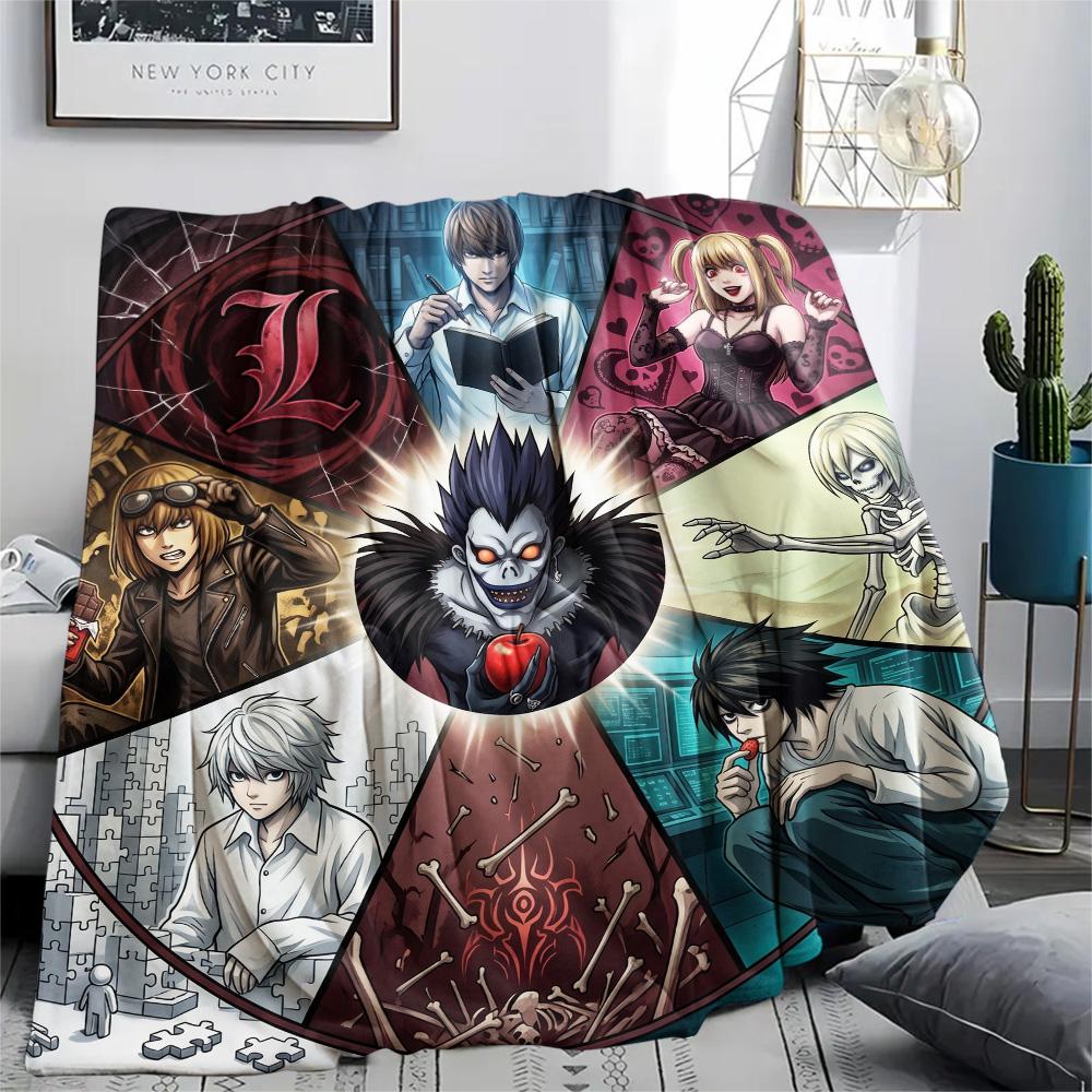 Death Note Print Flannel Blanket, Ultra Soft High Quality All Seasons Warm Throw, Home Decor Cozy Blanket, Perfect Christmas Gift