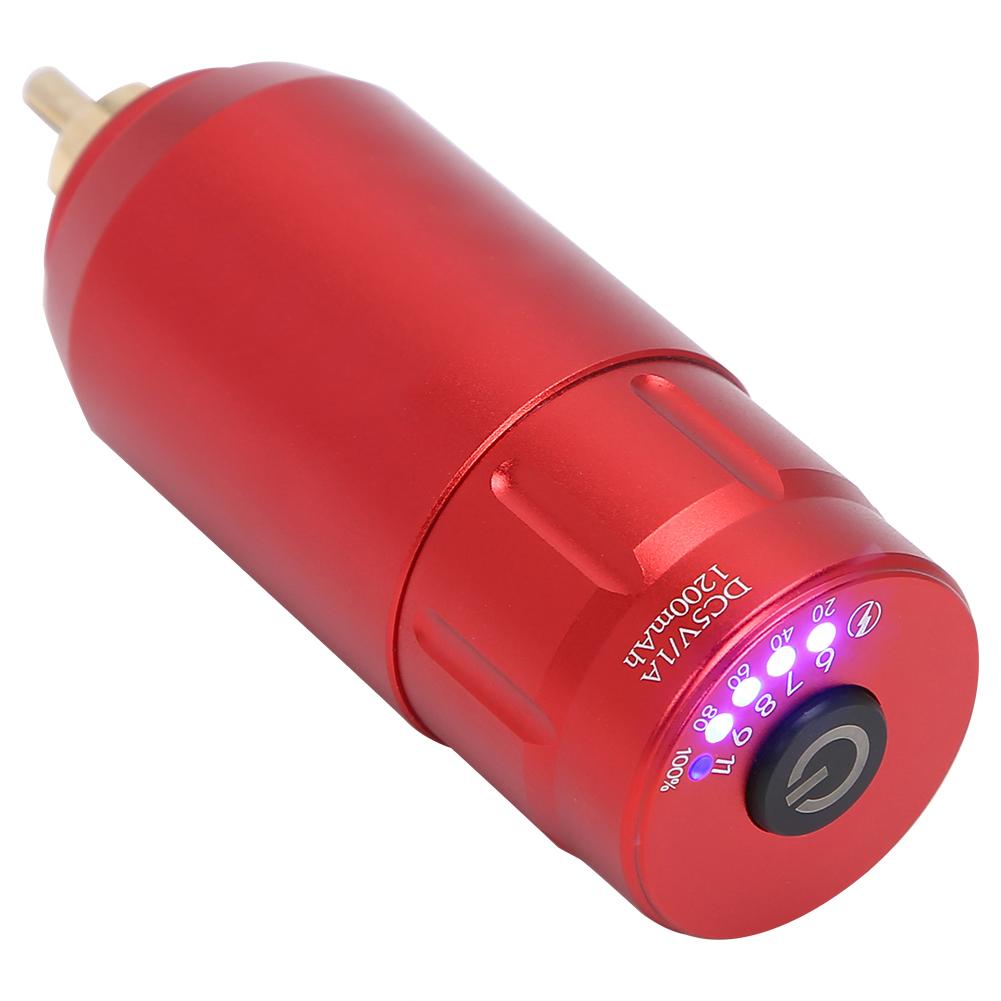 Kabelloses Tattoo-Maschinen-Netzteil Motor Tattoo-Stift-Netzteil Cinch-Stecker 1200mAh Rot