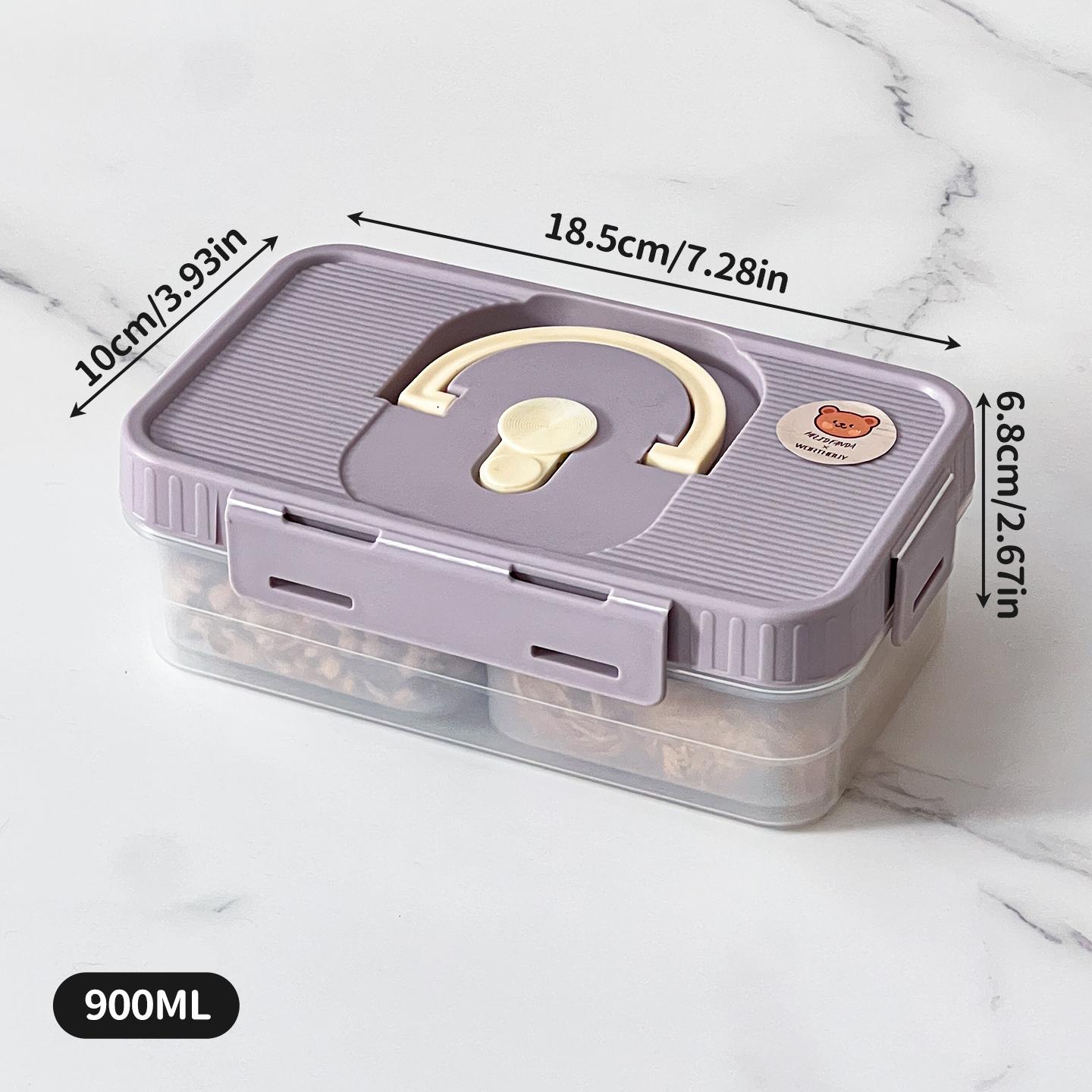 

Portable Plastic Food Storage Box 2/3/6 Grids Moisture-Proof Sealed Dried Fruit Spice Grain Storage Container Kitchen Organizer