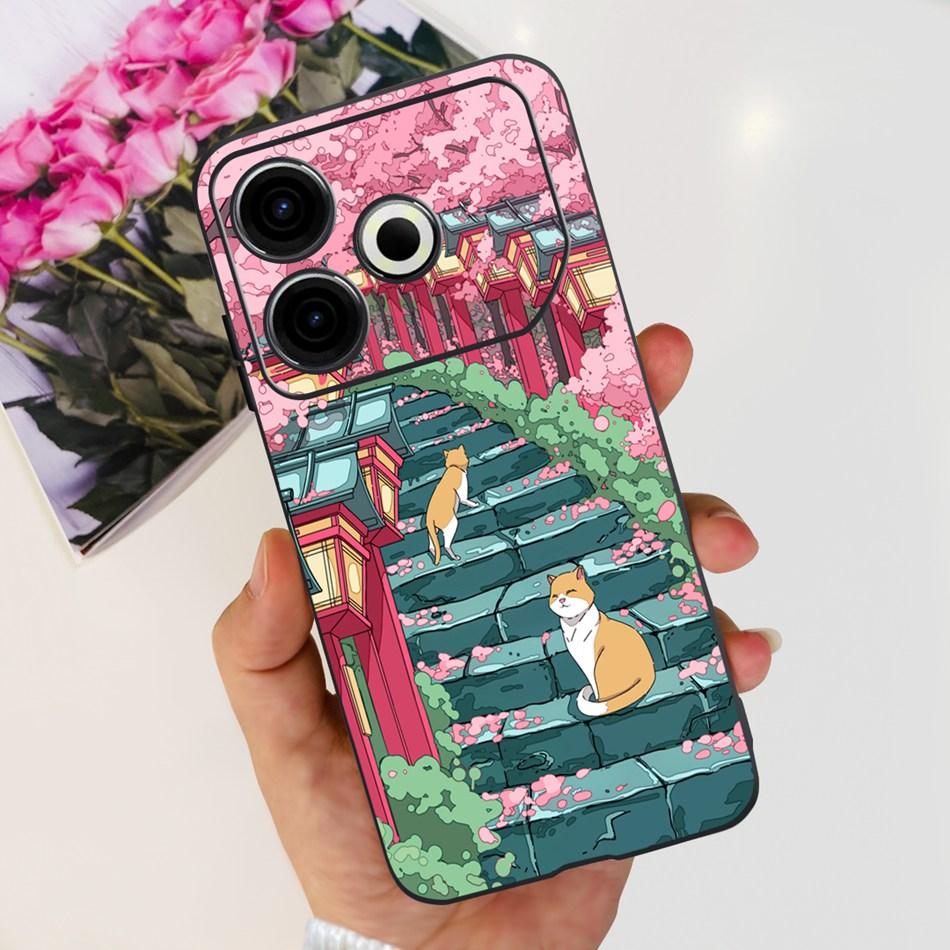 For Tecno Pova 6 Neo Phone Case Pova6 Neo 4G 2024 Elegant Printing Soft Silicone TPU Cases