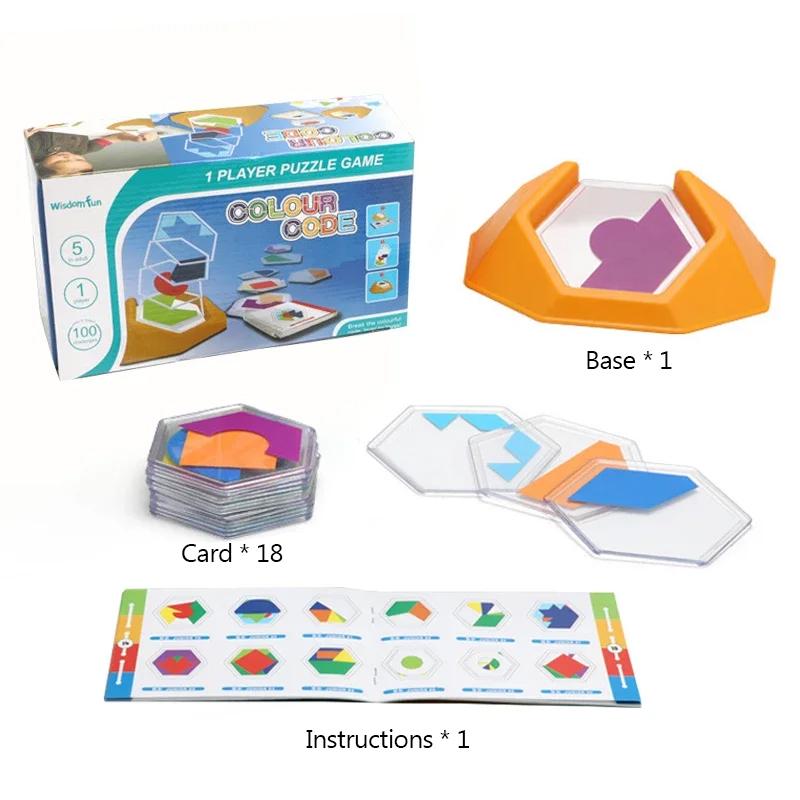 Farbcode-Puzzle, pädagogisches Kinder-Logik-Brettspiel, Jigsaw, geometrische intelligente Puzzles, Kinder-Räumlichkeitsspielzeug, DIY-Geschenke