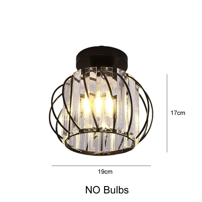 E27 Retro Ceiling Lamps Black Industrial Light Fixture Vintage Semi Flush Mount Ceiling Lights Porch Hallway Stairway Mini Metal