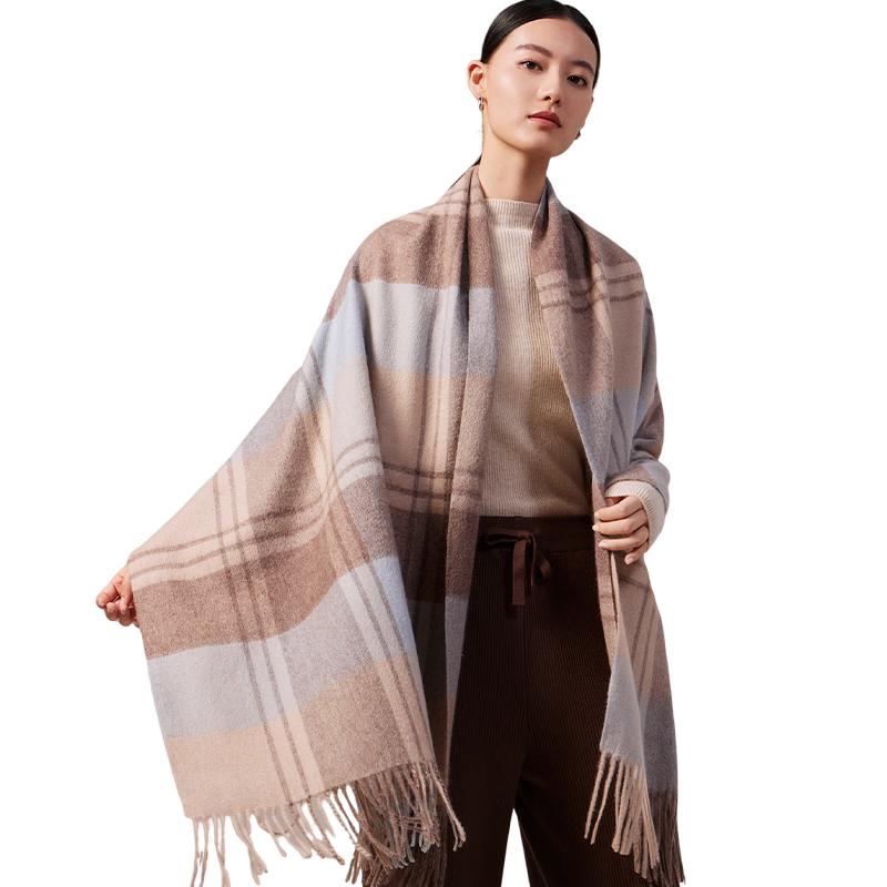 Shanghai Story 100% Wool Plaid Scarf