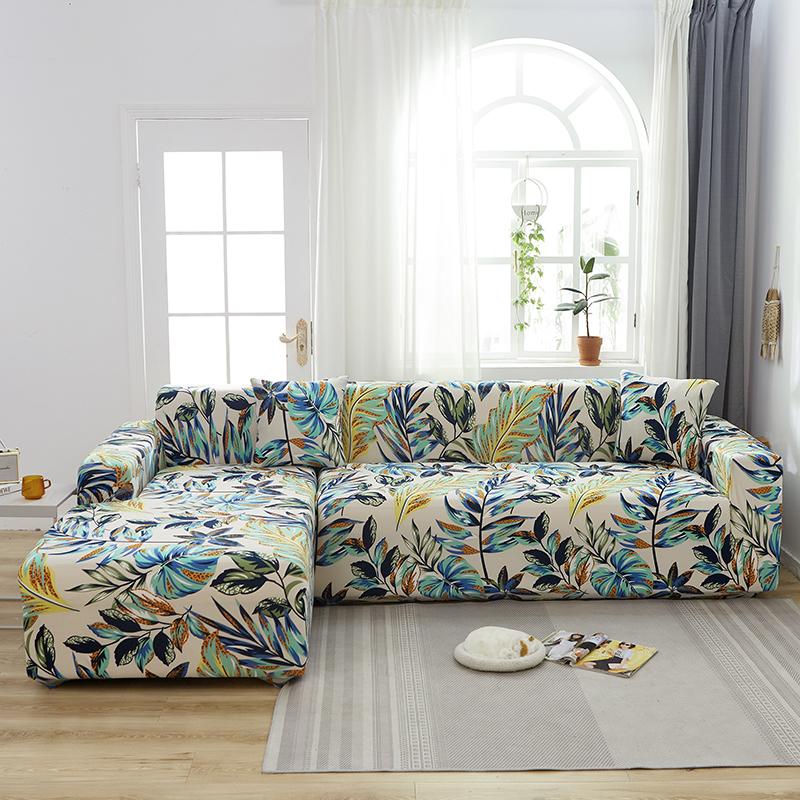 Elastic Sofa Covers for Living Room Pets Kids Chair Couch Cover Corner L Shaped Chaise Longue Slipcover Included 2pieces Cover