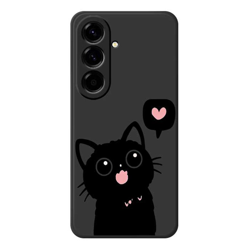 

Чехол для Samsung Galaxy A56 5G с принтом «Любовь к черному коту», ТПУ задняя крышка для телефона с прямыми краями Black