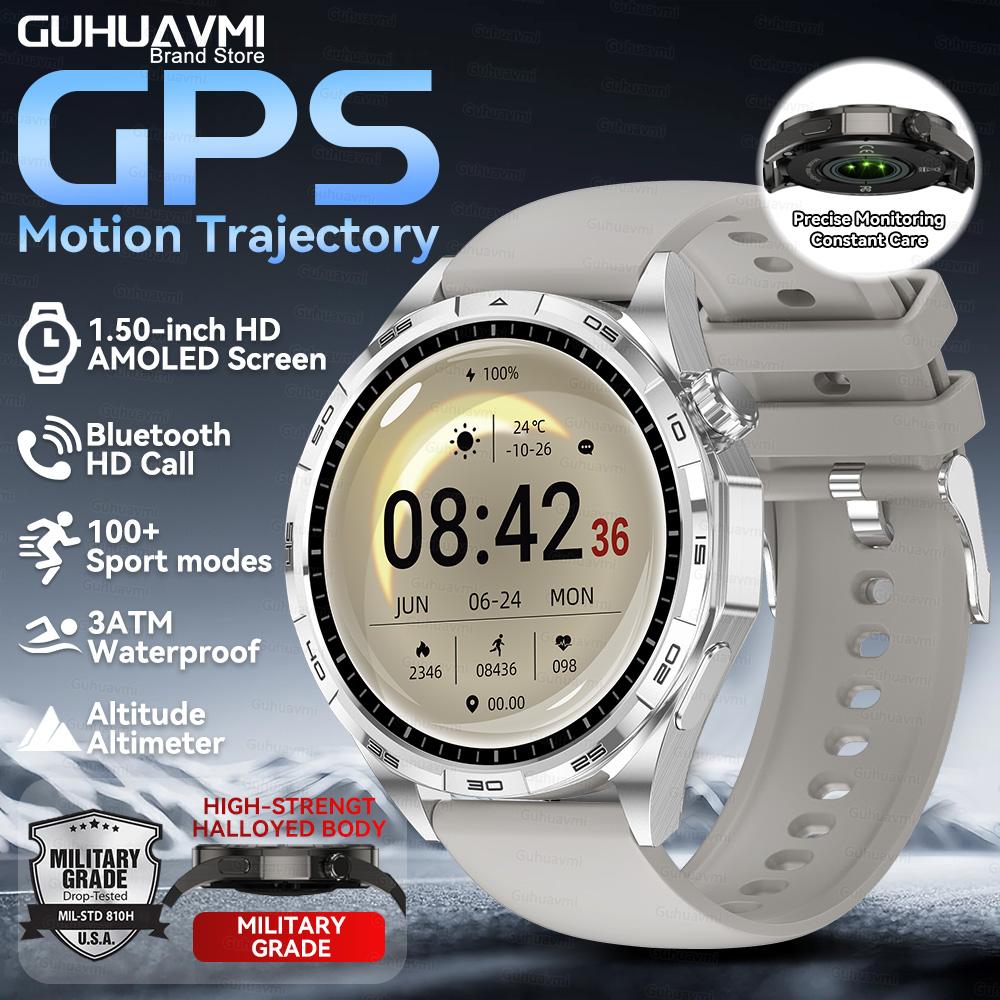 

Watch 6 Pro Bluetooth Call Smartwatch 1.50 AMOLED GPS motion trajectory Heart Rate Outdoor Sports GT Smart Watch men Original packaging сірий