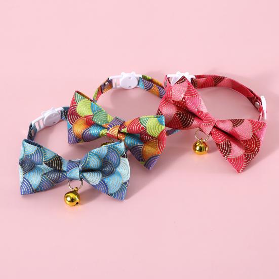 Kitten Collar Adjustable Safety Buckle Lovely Printed Bow Charm Dress Up Neck Jewelry Pet