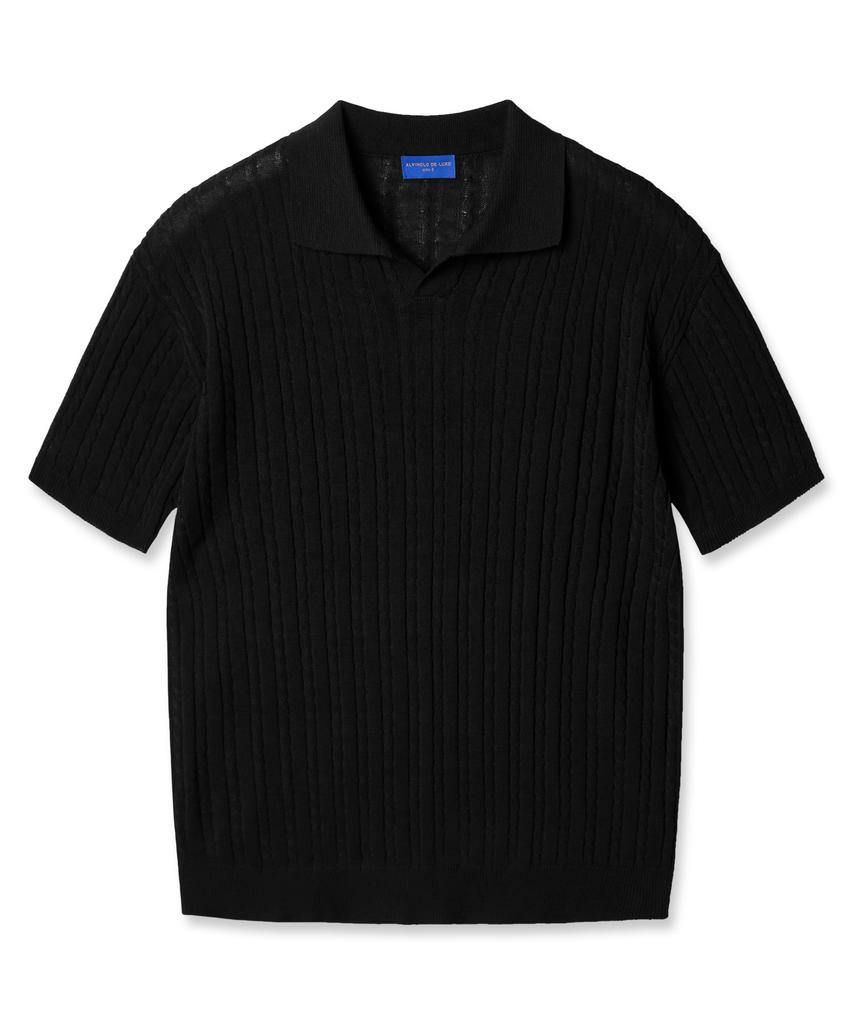 ALVINCLO [Deluxe] Summer Open Collar Cable Knit Dlx1520 (4 Colors)
