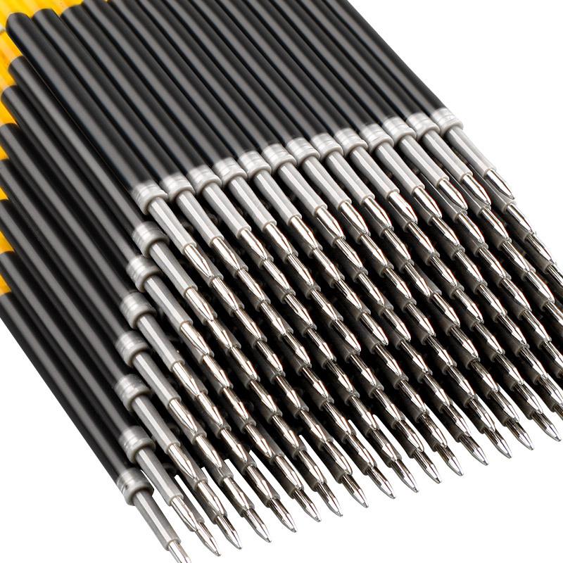 0,5 mm Schwarze Gel-Stiftmine, Rundspitze, Druckmechanismus, Dickes Gehäuse, Hohe Kapazität, Wasserbasiert