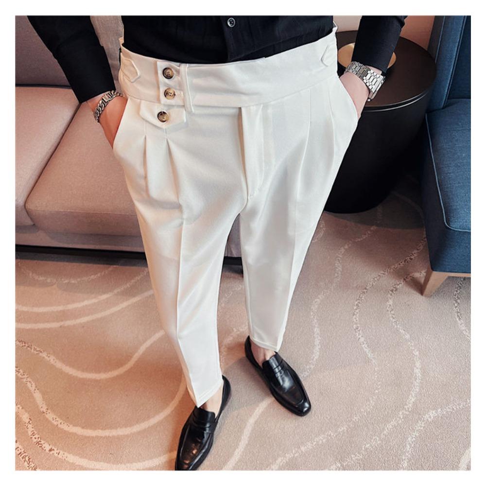 Men's Summer Trousers  Business Formal Pants Slimming and Mature Style Casual Suit Pants