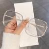 New metal flat glasses trendy fashion round frame color-changing anti-blue glasses personalized anti-blue glasses