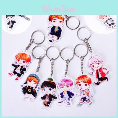 Timeless Design Bts Bangtan Boys Acrylic Key Ring Keychain With Iconic Jung Kook Jimin Jin V Suga Jhope Characters