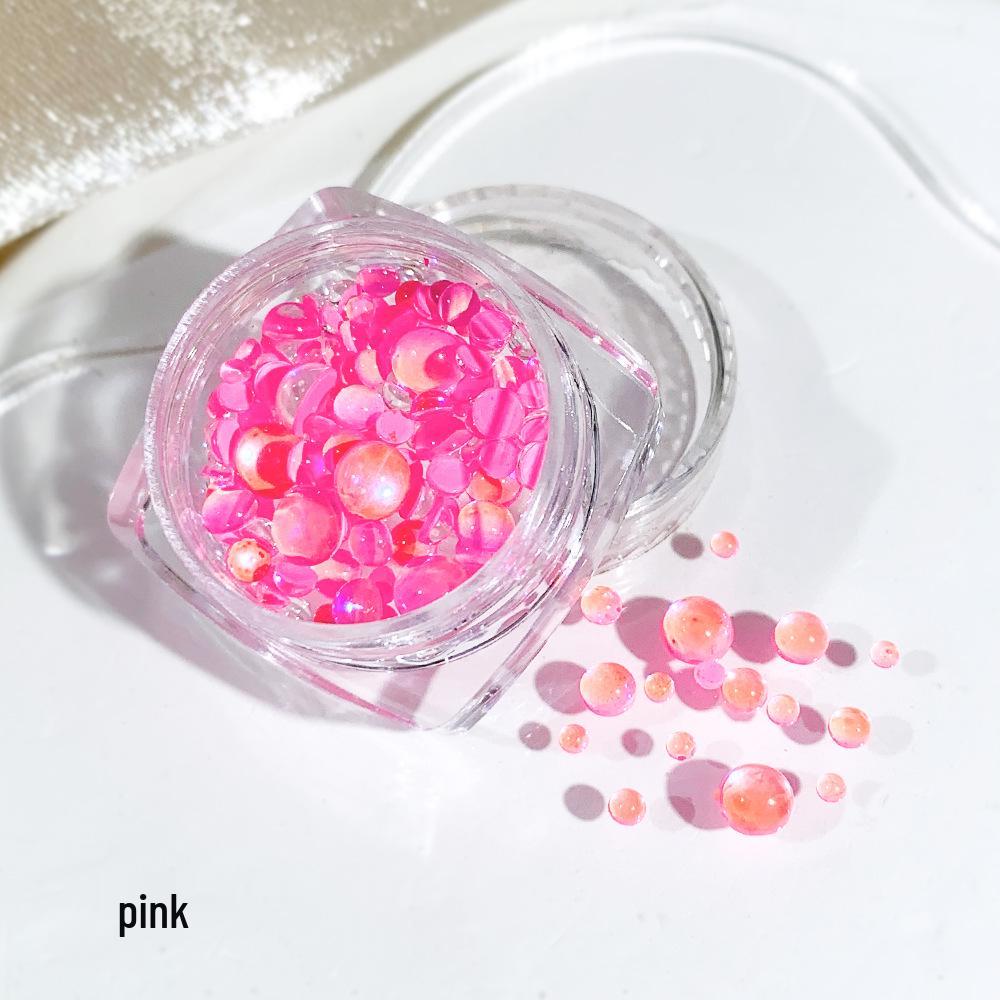 Iridescent Mermaid Nail Art Beads: Half-Round Glass Rhinestones and Mixed Accessories
