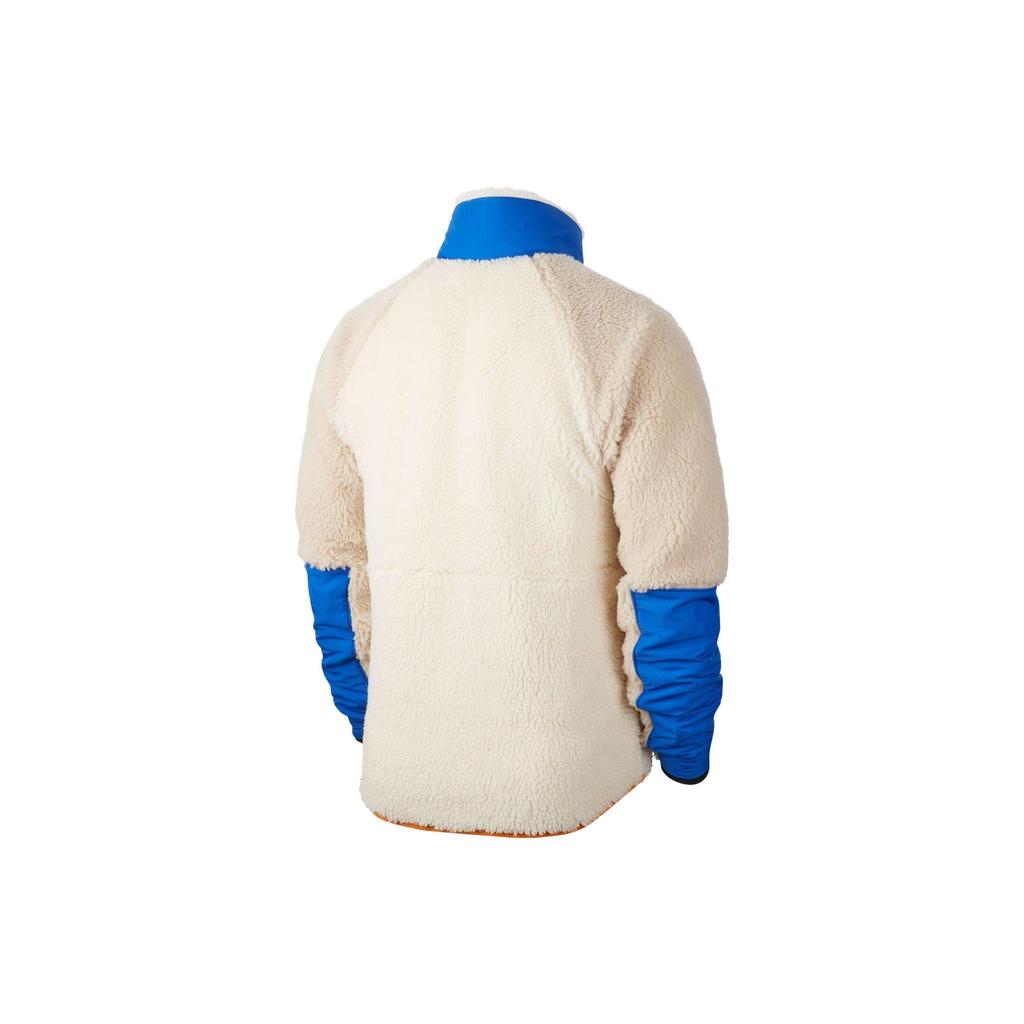 Nike Jachetă Fleece Casual Color Block cu Guler Stand Bărbați Jachetă Alb Albastru BV3720-133