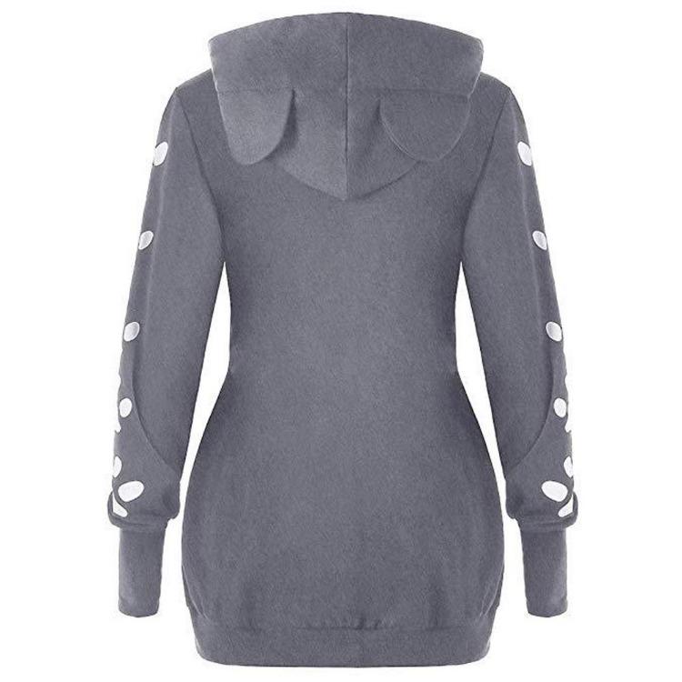 Women Hooded Cat Style Casual Sweatshirt Long Sleeve Pullover