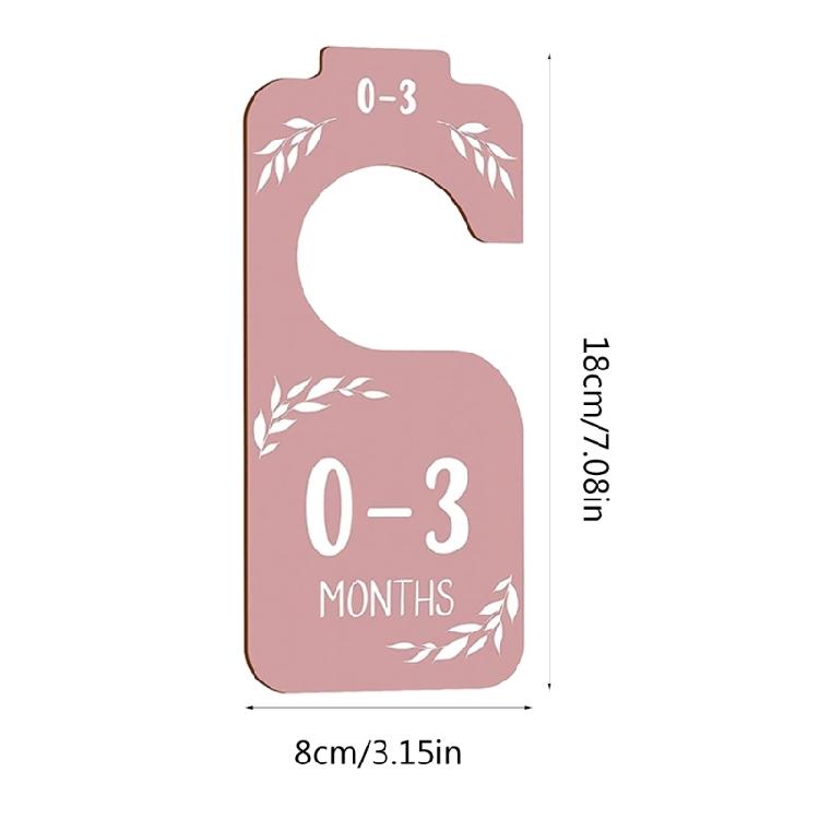 Set of 8 Wardrobe Dividers Wooden Separator Set Baby Clothing Size Age Dividers