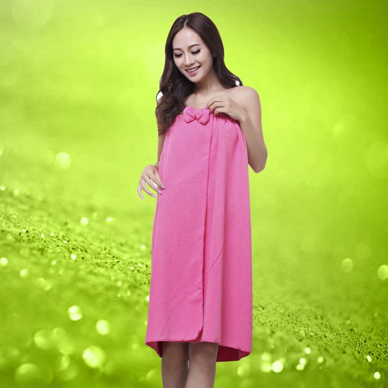 Extra Thick Strapless Bow Bathrobe & Wearable Towel