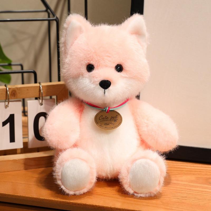 Cute Cute Sitting Little Fox Doll Plush Toy Pink Fox Doll Children Sleeping Soothing Doll