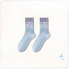 Female Spring and Autumn Gradient Color Embroidery Sweat Absorbent Breathable Boneless Anti Pilling Tube Stack Socks