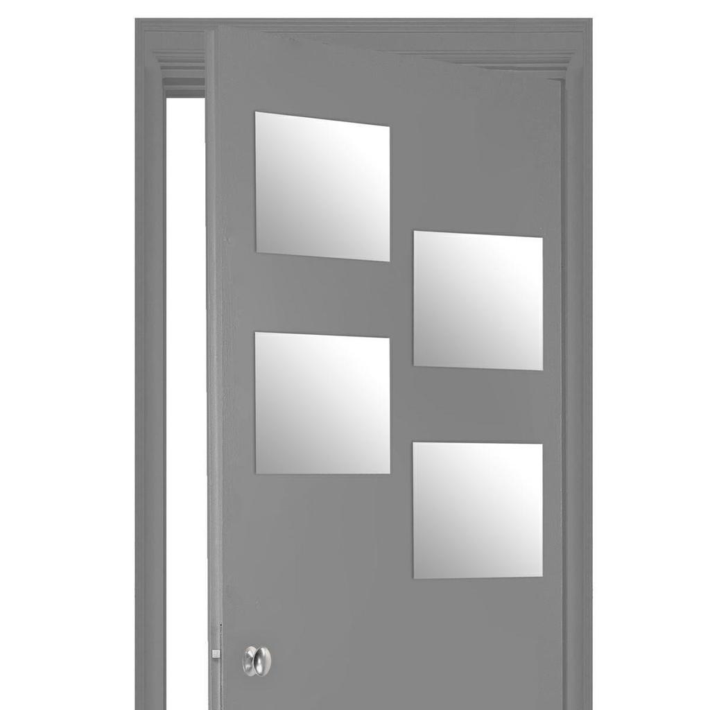 Set of 4 self-adhesive square mirrors