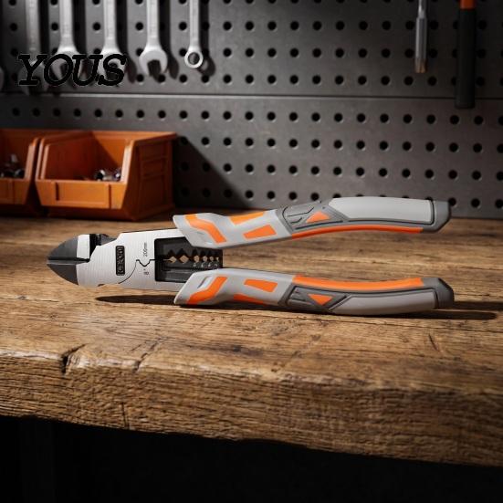 Ergonomic Non Slip Cable Cutters 9" Needle Nose Plier, 8-inch Multi-Function Diagonal Pliers, Heavy Duty Cr-V Mechanical Repair Hand Tools Steel Wire