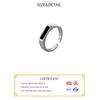 BFCLUB  Silver Color New Simple Vintage Rings Retro Black Stone Opening Handmade Ring Fashion Fine Jewelry