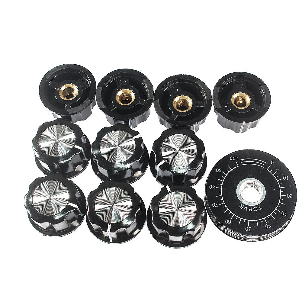 10 Set Kit Manopola Potenziometro MF-A03 Manopola Quadrante + Manopola MF-A03 Bachelite con Piastra Bilancia Foglio Bilancia Digitale
