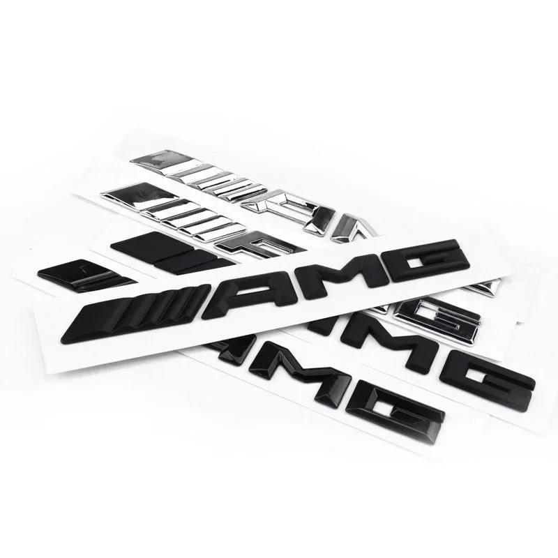 For Mercedes Benz 3D ABS Car Rear Trunk Badge AMG Letters Sticker For Mercedes Benz AMG A B C E G CLA C63 C63S E53 GT SLK W176 W