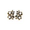 Women's Silver Needle Diamond Flower Pearl Ear Clips: Vintage Luxury Palace Style Earrings