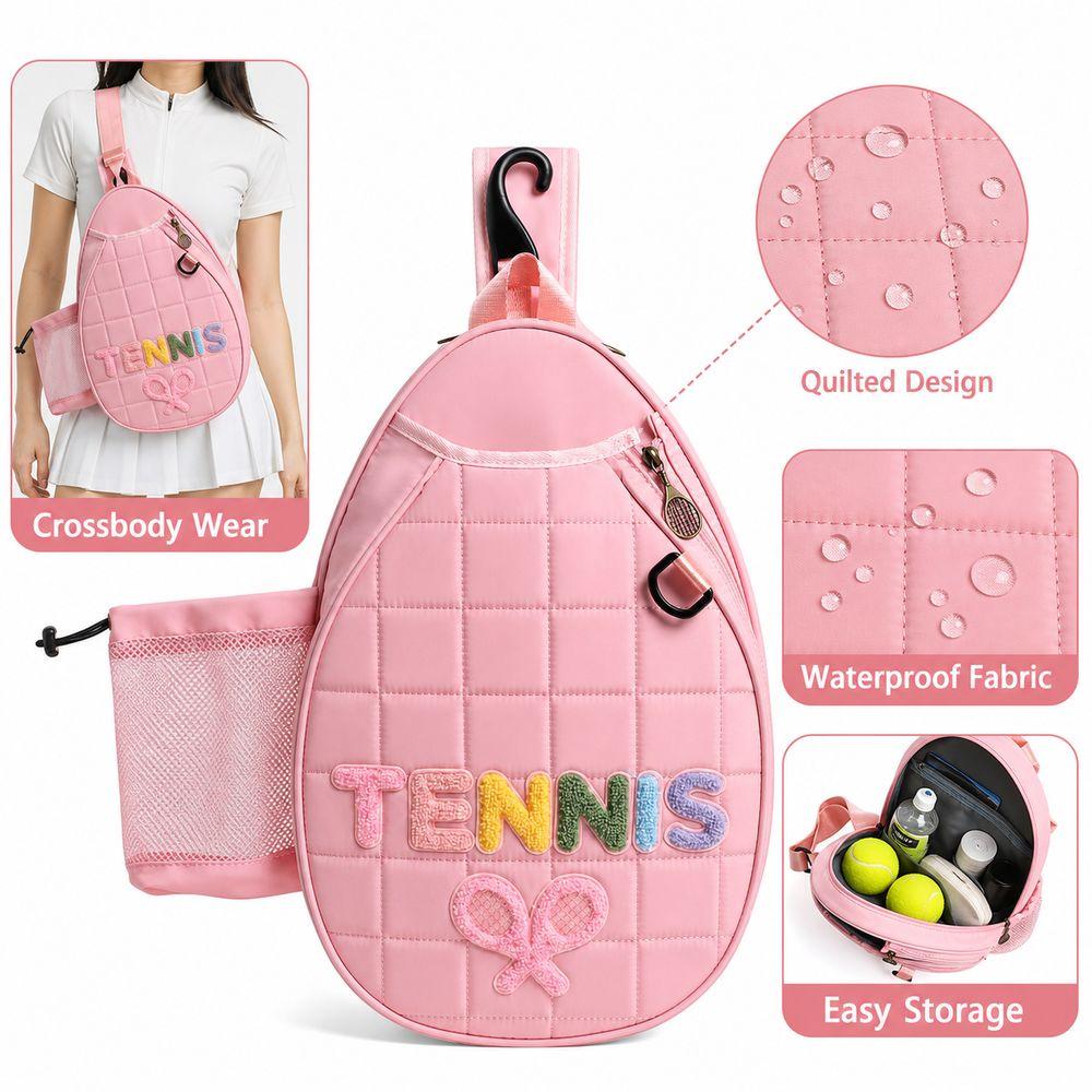 Large Capacity Pickleball Paddle Backpack Waterproof Badminton Racket Crossbody Bag