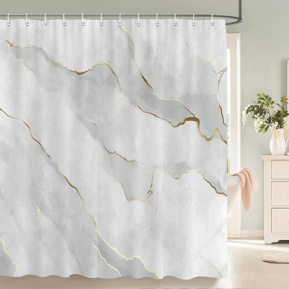 Marble Ripple Shower Curtain Abstract Striped Waterproof Bath Curtain For Bathroom Home Decor Polyester Fabric Bathroom Curtain