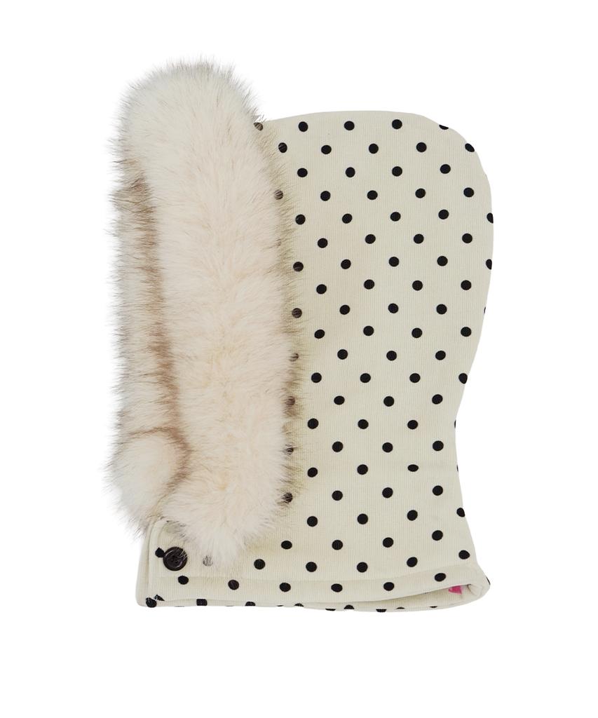 HETIT Fur Trim Balaclava (Dot Ivory)